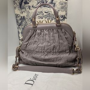 Dior Gray Quilted Leather Women's Bag